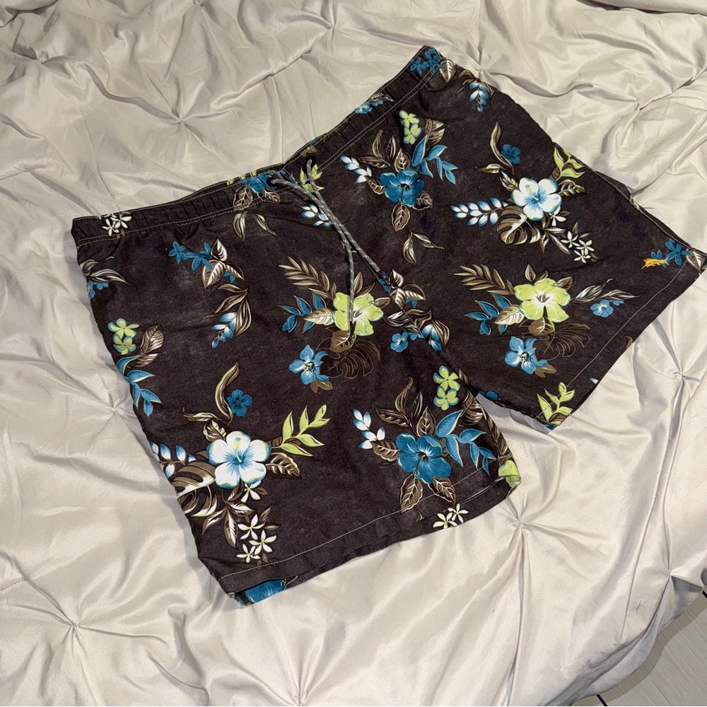 Tommy‎ Bahama Men’s XL Big & Tall Floral Hawaiian Swim Trunks Beach Shorts